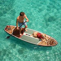 Planche à pagaie gonflable haut de gamme 11 pieds x 33 pouces avec motif décoratif et pompe, SUP BLUEWAYS couleur sauge pour les escapades en bord de lac