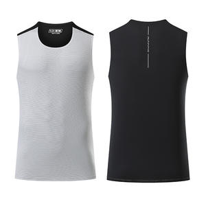 الصيف رجل الرياضة الترفيه مرونة تنفس صالة الألعاب الرياضية ارتداء قميص اللياقة البدنية صالة الألعاب الرياضية الجري سترة رياضية - Product Image 6