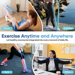 Tùy chỉnh màu xanh cao su dài phẳng kháng tập thể dục ban nhạc với 4 mức độ kháng khác nhau cho sức mạnh đào tạo, yoga, pilates - Product Image 4