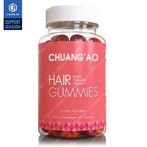 Venta caliente Etiqueta Privada OEM crecimiento del cabello gomoso vitaminas biotina gomitas fuerte crecimiento del cabello piel uñas gomoso - Product Image 1