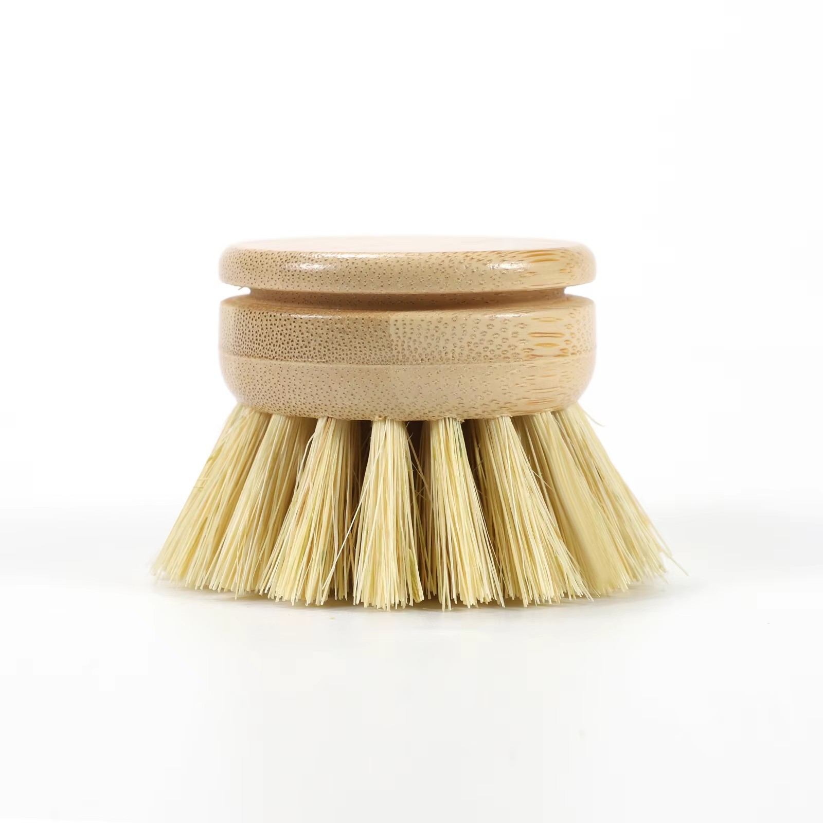Bamboo and sisal disc brush head