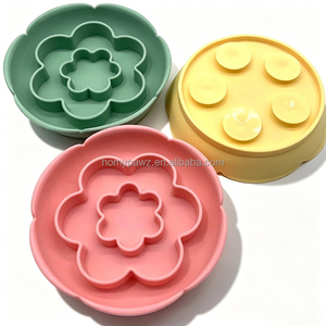 Bol d'enrichissement et de stimulation olfactive pour chiens et chats, rose, motif floral en forme de fleur, motif labyrinthe floral, compatible lave-vaisselle - Product Image 3