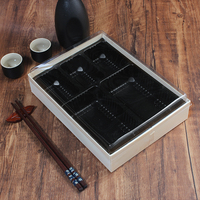 Boîte cadeau de mariage personnalisée en bois, boîte cadeau de Ramadan pour bonbons, chocolats, dattes, avec un plateau intérieur en plastique noir
