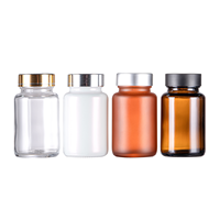 Pot en verre transparent givré rond à large ouverture de 200 ml, flacon capsule avec couvercle à vis