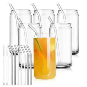 Mason <b>Cup</b> Travel Mug Glass Straw Lid Set High Temperature Resistant Leak-Proof Dishwasher Safe Easy Pull Portable <b>Reusable</b> - Product Image 6