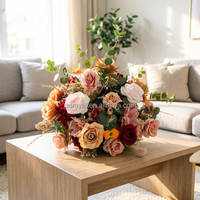 Boule de fleurs artificielles en soie bleue en gros pour centre de table et décoration de fond d'anniversaire de fille