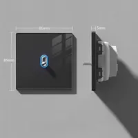 Lampe murale coulissante de luxe en verre noir, interrupteur LED, prise universelle USB Type-C standard UE/Royaume-Uni, IP20, maison, hôtel, bureau, villa