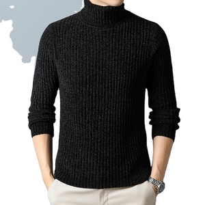Maglione a collo alto da <span class=keywords><strong>uomo</strong></span> lavorato a <span class=keywords><strong>maglia</strong></span> invernale personalizzato manica Raglan maglione a coste tinta unita collo alto per <span class=keywords><strong>uomo</strong></span> - Product Image 1