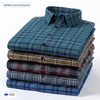 Chemise à Carreaux Homme 100% Coton Teint en Fil Respirante Séchage Rapide Anti-Froissement Anti-Boulochage Habits Homme Service ODM Nouvelle Condition