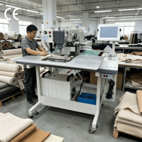 Machine à coudre industrielle de haute qualité pour la pose automatique de poches de veste, machine à coudre à découpe laser pour poches, machine à coudre à fermeture éclair