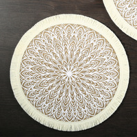 Tabletex Vente en gros de sets de table ronds en jute de style bohème, écologiques, de haute qualité, diamètre 38 cm