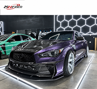 Bumper Depan Serat Karbon untuk Body Kit Infiniti Q50L dan Q50S; Splitter Depan Serat Karbon Forged.