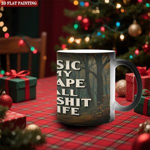 Taza de Cerámica Negra Esmerilada de 11 oz, Taza Mágica para Sublimación con Revestimiento Térmico de Larga Duración - Product Image 2