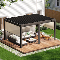 Toldo de Aluminio Retráctil Ajustable de Lujo para Construcción de Casas, Techo de Láminas Impermeable, Pabellón Motorizado para Jardín, Tamaño Personalizado
