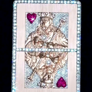 Collar con Colgante de Carta de Póker Iced King 3D Hiperrealista, Plata de Ley 925, Bañado en Rodio/Oro, Moissanita VVS1, Lujo - Product Image 1