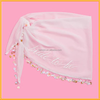 Robe de plage en mousseline brodée avec motif lettres, 1 pièce, pour femme, idéale pour les enterrements de vie de jeune fille et les accessoires de plage