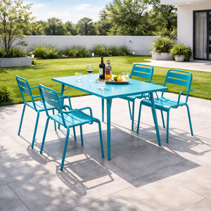 Conjunto <span class=keywords><strong>de</strong></span> <span class=keywords><strong>Mesa</strong></span> <span class=keywords><strong>de</strong></span> Comedor <span class=keywords><strong>y</strong></span> <span class=keywords><strong>Sillones</strong></span> <span class=keywords><strong>de</strong></span> <span class=keywords><strong>Jardín</strong></span> para 4 Personas, Impermeable <span class=keywords><strong>y</strong></span> Antioxidante, para <span class=keywords><strong>Jardín</strong></span>, Patio <span class=keywords><strong>y</strong></span> Terraza <span class=keywords><strong>de</strong></span> Restaurante - Product Image 1
