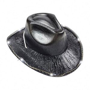 Nuevo Sombrero de Vaquero Morado Colorido para Fiesta de Carnaval de Halloween con Luz, Modelo de Sombrero Láser Rosa de Estilo Occidental Colorido con Efecto de Ilusión - Product Image 3