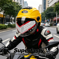 Casque de moto sportif ouvert de haute qualité avec fermeture rapide, adapté à toutes les saisons, ajustement réglable, design léger