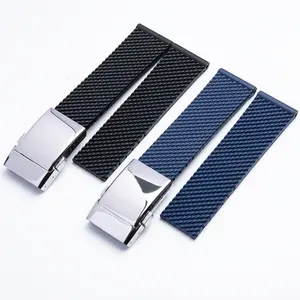 22mm 24mm Soft Silicone Rubber WatchBand Bracelet Fit For Breitling Rubber Strap For Navitimer/Avenger/Superocean