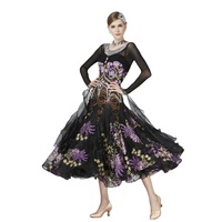 B-17127 maßge schneiderte schwarze Walzer Tango Gesellschaft stanz Kleid Frau Kleid für Gesellschaft stanz für Kinder