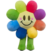 Disfraces Inflables de Mascotas con Diseño de Flor para Adultos, Trajes de Cosplay de 2.2m, Inflables Publicitarios con Diseño de Flor y Planta