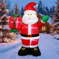 Décoration gonflable extérieure de Noël de 8 pieds en forme de boîte cadeau du Père Noël, en polyester imperméable et durable, personnalisable en usine pour la cour