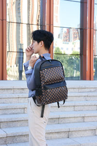 Factory <span class=keywords><strong>Outlet</strong></span> Business Affairs Gran capacidad Resistente al agua Pu Mochila de viaje Hombro Laptop Bag para hombres - Product Image 5