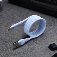 Kabel USB Micro USB Silikon Nylon Lembut 3A Pengisian Cepat Fleksibel Tahan Tekuk untuk Ponsel Android Lama Earphone Digital Kecil
