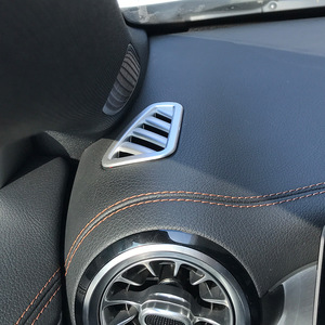 Cardimanson Air Vent Panel Matte Silver Carbon Fiber Texture ABS Dashboard Decoration For Mercedes-Benz A-Class CLA-Class - Product Image 1