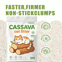 Litière pour chat en sable naturel à base de plantes, sans fibres de soja, anti-moisissure, résistante à l'humidité, pour climat humide, à base de manioc
