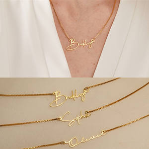 可定制不锈钢项链时尚链接儿童派对订婚周年礼物，配有DIY名字吊坠 - Product Image 4