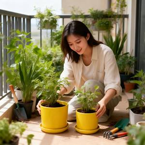 Compre Macetas de Cerámica Esmaltada con Plato y Base al por Mayor / Decoración para el Hogar Ecológica y Duradera - Product Image 6