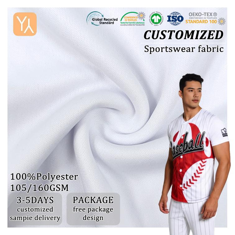 100% Polyester Breathable Quick-drying Interlock Fabric Sublimation Fabric Soccer Fabric T-shirts, Sportswear