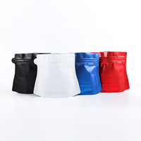 Sacs de café instantané de 8oz 12 oz 1lb avec valve et fermeture éclair et feuille d'aluminium couleur dorée semi-transparente personnalisée unique