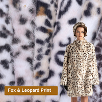 Tissu en fausse fourrure de renard imprimé léopard 100% polyester de haute qualité Jtfur pour manteaux et couvertures pour femmes