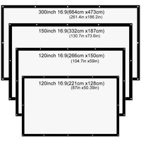 Écran de projection portable haute densité 16:9 180 200 250 300 pouces HD 1080P 4K Écran de projection en toile anti-plis pliable