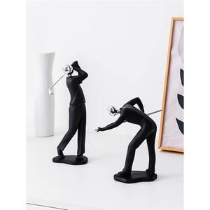 Petites figurines décoratives en forme d'homme noir, 4 pièces, accessoires de bureau minimalistes, tendance de la mode, décoration de bureau et de maison, cadeau - Product Image 2