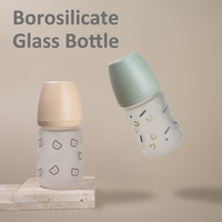 Nouveau modèle de biberon en verre sans BPA pour nouveau-né avec tétines en silicone anti-coliques de 0 à 12 mois