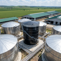 Digesteur anaérobie boulonné 316L anti-corrosion de 2000 CBM à assemblage rapide pour la gestion des déchets alimentaires, du fumier de porc et la production de biogaz par fermentation