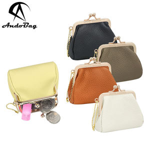 Monederos AndoBag con Patrón de Litchi para Mujeres y Niñas, Bolsa de Almacenamiento de Llaves con Cierre de Beso en Color Sólido, Monedero Casual para Monedas 1685 - Product Image 1