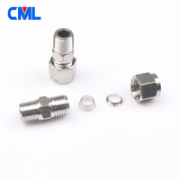 Raccord de tuyauterie usiné CNC en acier inoxydable, filetage mâle NPT, diamètre extérieur 1/8'' à 1/2'' (4mm à 14mm)
