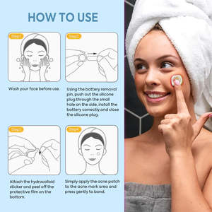 SHOmfrs Factory Patchs LED électriques de luminothérapie pour l'acné, lumière rouge et bleue, patchs LED anti-boutons, appareil de beauté personnalisé - Product Image 6