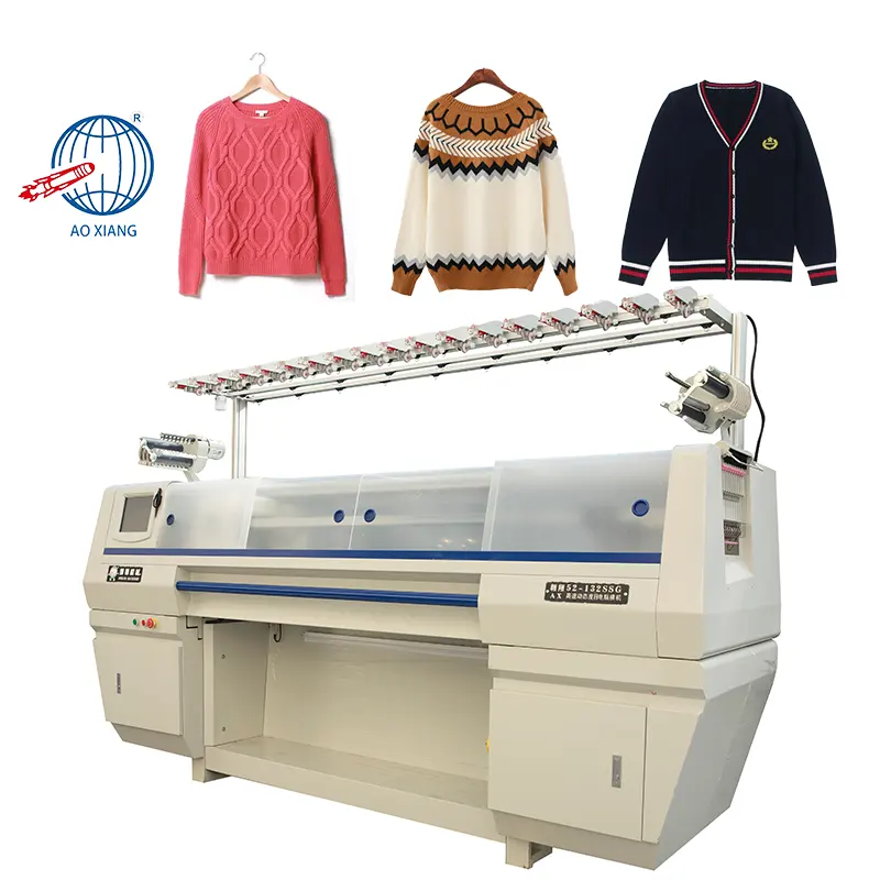 Nouveau STG 80 pouces trame tissage Double système informatisé Jacquard pull plat faisant la Machine à tricoter