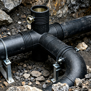 Rheome 63mm pn25 HDPE electrofusion giảm khớp nối sdr7.4 áp lực cao pe100 phụ kiện đường ống cho cấp nước - Product Image 4