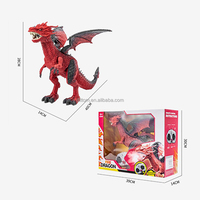 Dinosaure RC 2.4G télécommandé marchant et pulvérisant de l'eau, simulation de dragon de feu électrique avec lumières pour enfants