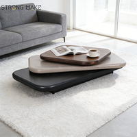 Table basse rotative moderne en bois massif rectangulaire pour la décoration de la maison, meubles de salon
