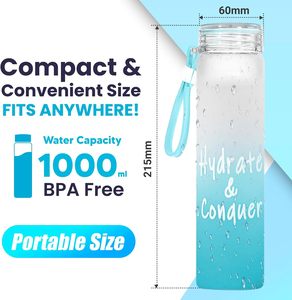 400ml <b>Glass</b> Water Bottle With Lemon High Quality Sports <b>Travel</b> <b>Mug</b> Creative Design Customizable Logo Gym Student Thermos - Product Image 2