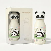 Bouteille d'eau isotherme double paroi sans BPA pour enfants, motif animal, avec couvercle et paille, personnalisable, idéale pour l'école et le camping