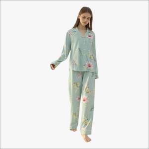 Pyjamas d'hiver pour femmes de haute qualité, en tricot, vêtements de nuit, ensembles de vêtements de détente, coton, bambou, thermiques, respirants, manches courtes - Product Image 2
